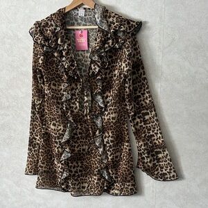 Strawberry Milk Mob Leopard Ruffle Dress